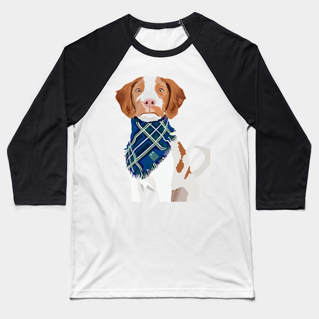 Brittany Spaniel Dog Baseball T-Shirt by quirkyandkind